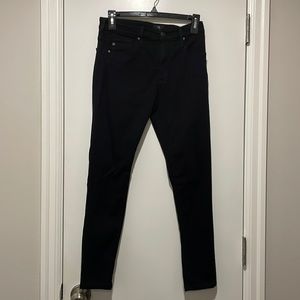 Ag black high rise skinny ankle jeans
